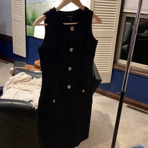 Sleeveless crewneck button down dress by Talbots